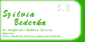 szilvia bederka business card